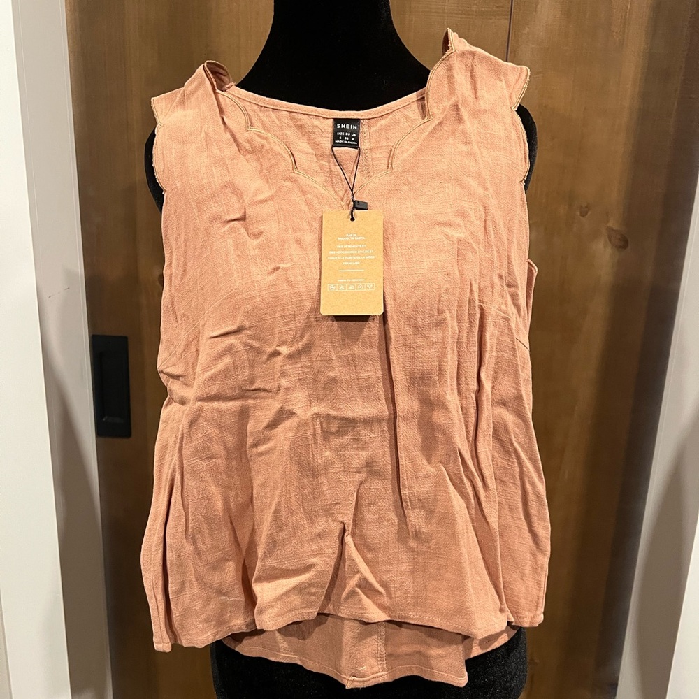 Peach Sleeveless Blouse
